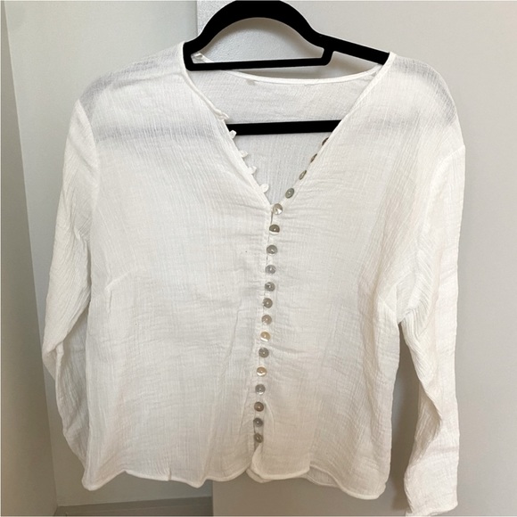 Zara Tops Zara White Linen Button Down Poshmark